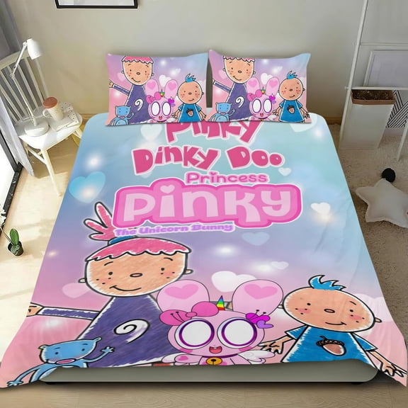Pinky Dinky Doo-themed Bed Sheet Set Three Piece Set Comfortable And Skin Friendly Unique Design Home Decor Gifts For Family Friends fans54''x79''135cm*200cm