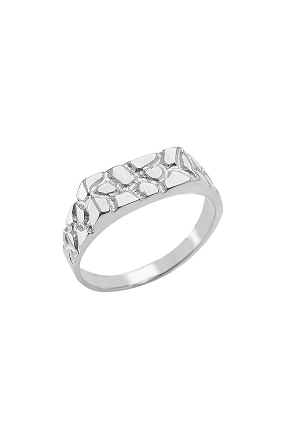 Nugget Ring in Sterling Silver, Gift Packing