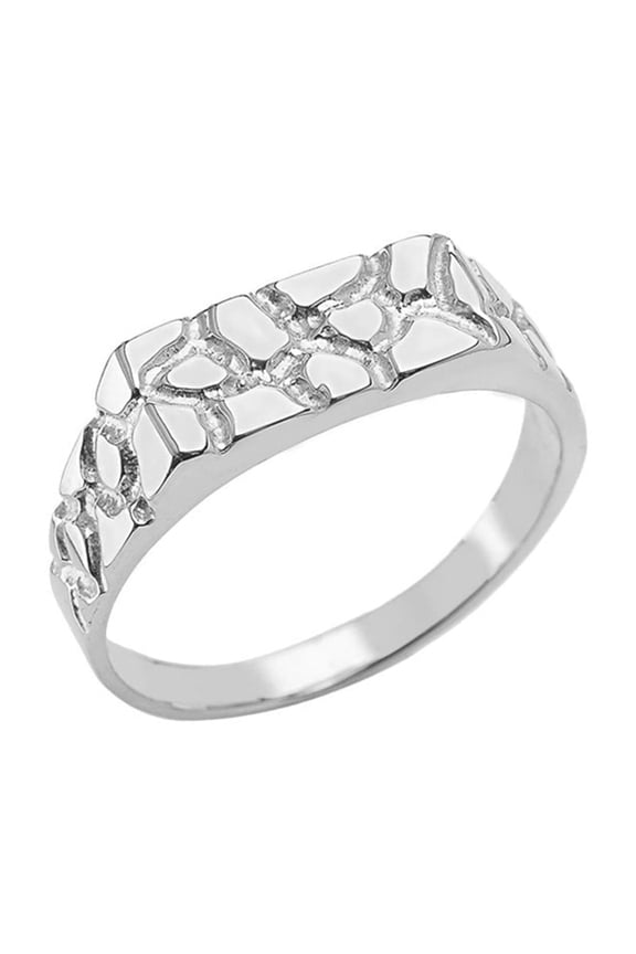 Pinky Men's Nugget Ring in Sterling Silver (5)