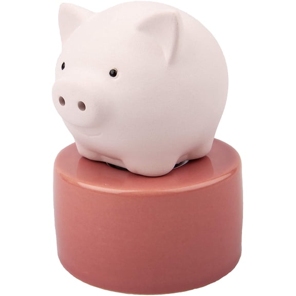 Pinky Pig, Diffusers for Essential Oils and Aromatherapy Fragrance, Non-Electric Ceramic, White Ceramic Oil Diffuser Car, White Ceramic Diffuser Bathroom and Desk Office Decor, Pink Vase