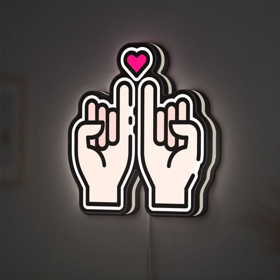 Pinky Promise 3D Novelty Light Box, Heartwarming Gesture Lamp Decor for Friendship Corners and Romantic Spaces (Width 8 inch, 20cm)