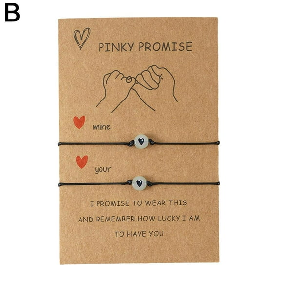 Pinky Promise Bracelets Friendship Couple Matching NEU3 Bracelet Luminous X7K3
