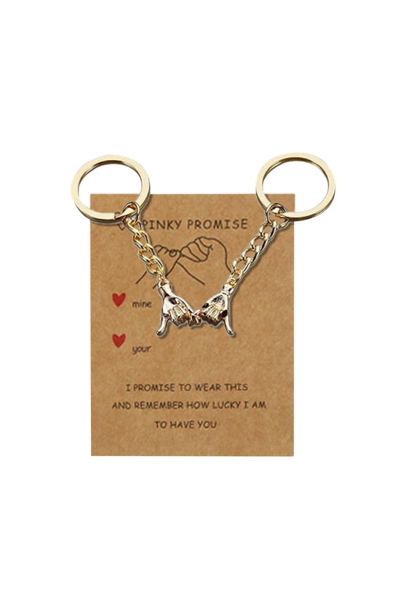 Pinky Promise Couple Necklace Two Tone Holding Hands Pendant For Valentine’S Day Anniversary Memorial Gift