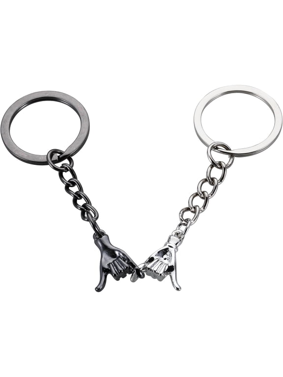 Pinky Promise Keychain, Modern Silver for Couples, Anniversary, Valentine's Day, Long-Distance Relationship Gifts