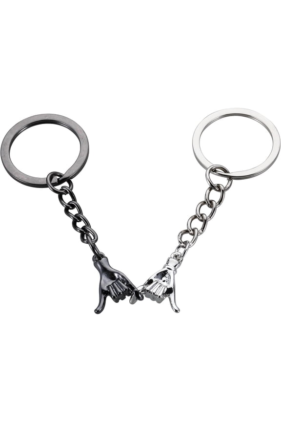 Pinky Promise Keychain, Modern Silver for Couples, Anniversary, Valentine's Day, Long-Distance Relationship Gifts