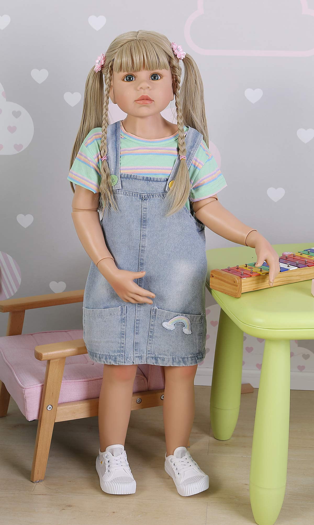 Pinky Reborn 39 Inch Toddler Doll - Realistic Brown Hair Vinyl Doll, Poseable, Collectible Girl - View #7