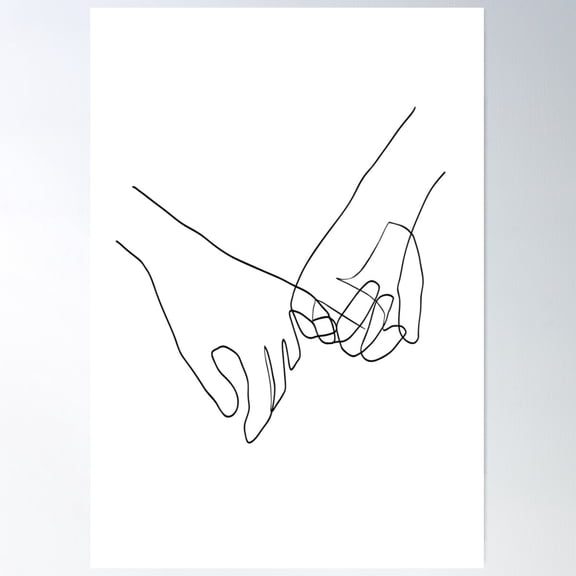 Pinky Swear - Line Art Poster Wall Art, Modern Wall Decor For Living Room Bedroom, 8x12 UNFRAMED