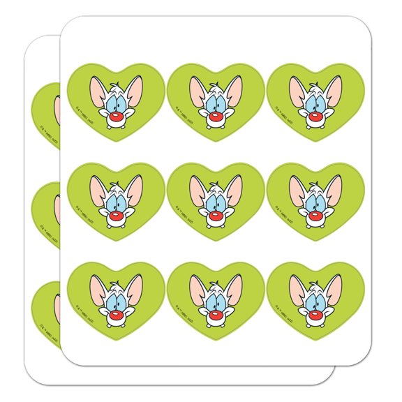 Pinky & The Brain Pinky Head Heart Shaped Planner Calendar Scrapbook Craft Stickers