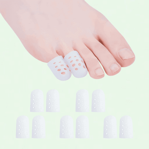 Pinky Toe Protectors, Beige Toe Sleeves for Rubbing, Ingrown Toenails, Corns, Blisters