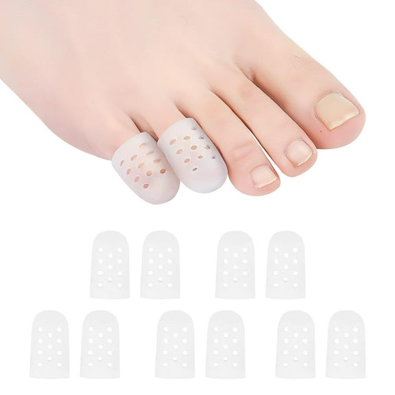 Pinky Toe Protectors With Hole, 10 Pack Toe Caps Covers, Protect Toe from Rubbing, Corns, Blisters, Hammer Toes and Other Painful Toe Problems