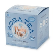 Pinky Up Butterfly Boba Tea Sachets, Sugar Free & Low Calorie Whole Leaf Green Tea Bubble Tea, Boba Gift, 12 Biodegradable Tea Bags
