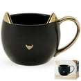 thumbnail image 1 of Pinky Up Chloe Cat Ceramic Coffee Mug, for Tea, Milk, or Matcha, 12oz Black, 1 of 6