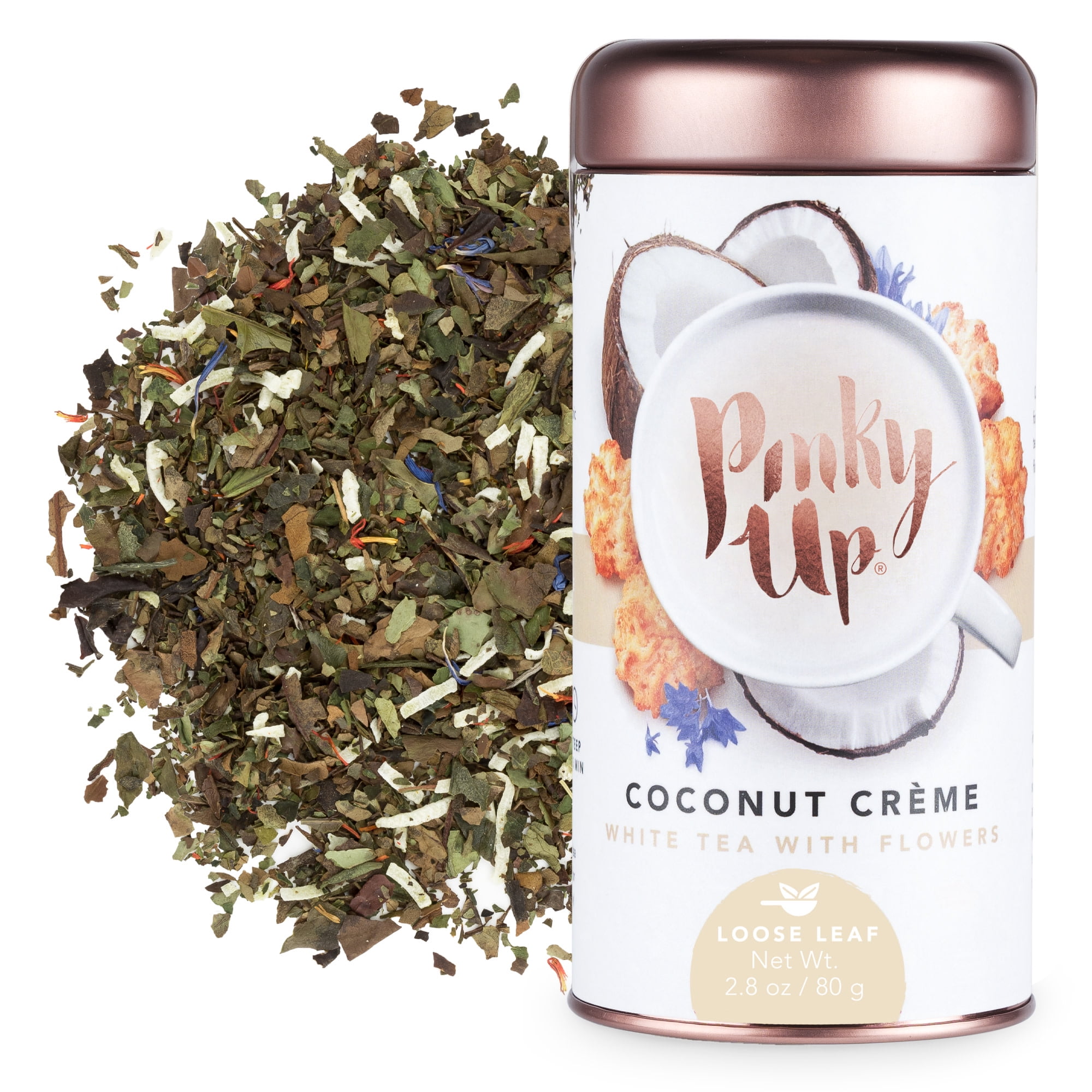 Pinky Up Coconut Creme Flavored Tea, Loose Leaf White Tea, 3oz Tin