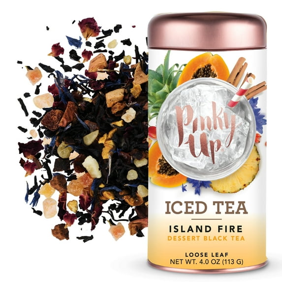 Pinky Up Island Fire Loose Leaf Iced Tea, Flavored Tea, Black Tea, 4oz Tin