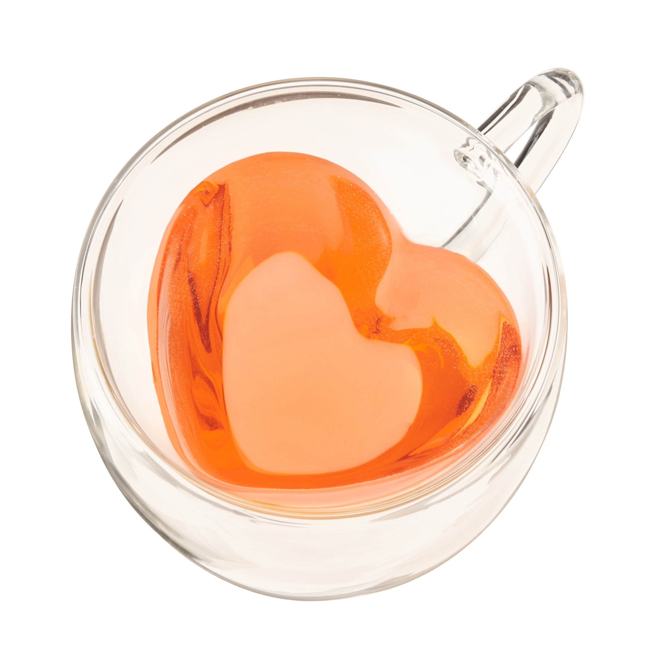 Kendall Clear Heart Shaped Double Walled Glass Tea Mug