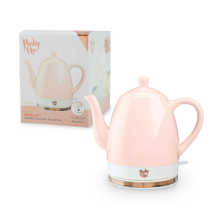 Pinky Up Noelle 1.5 L Ceramic Gooseneck Spout Electric Tea Kettle with  Temperature Control - Cordless Design for Boiling Water Pot, Pink, Rose  Gold – Pinky Up Tea