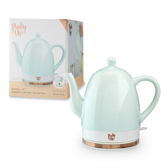 Pink Up Noelle Ceramic Electric Kettle for Hot Tea and Coffee, 1.5L, Mint