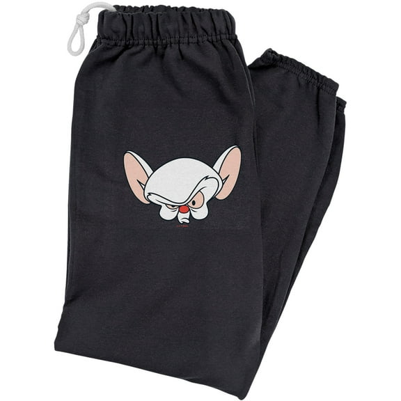 Pinky and The Brain Brain Head Unisex Jogger Sweatpants for Men and Women, Black, 2X-Large