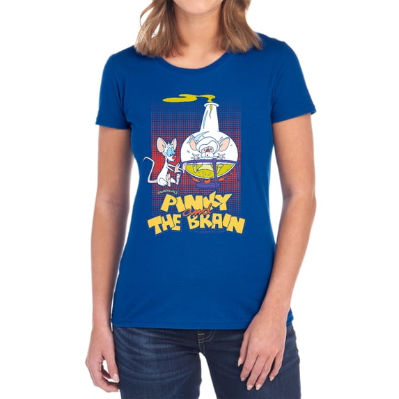 Pinky and The Brain Lab Flask Women's T Shirt, Royal, X-Large