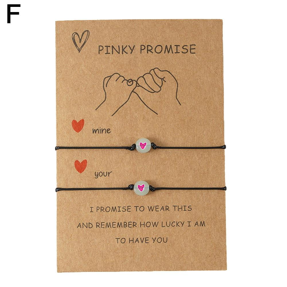 Pinky Promise Couples Bracelets Friendship Lovers Long Distance  Relationships Sun and Moon Bracelet Set of 2 for Him and Her Girlfriend  Boyfriend: Buy Online at Best Price in UAE - Amazon.ae