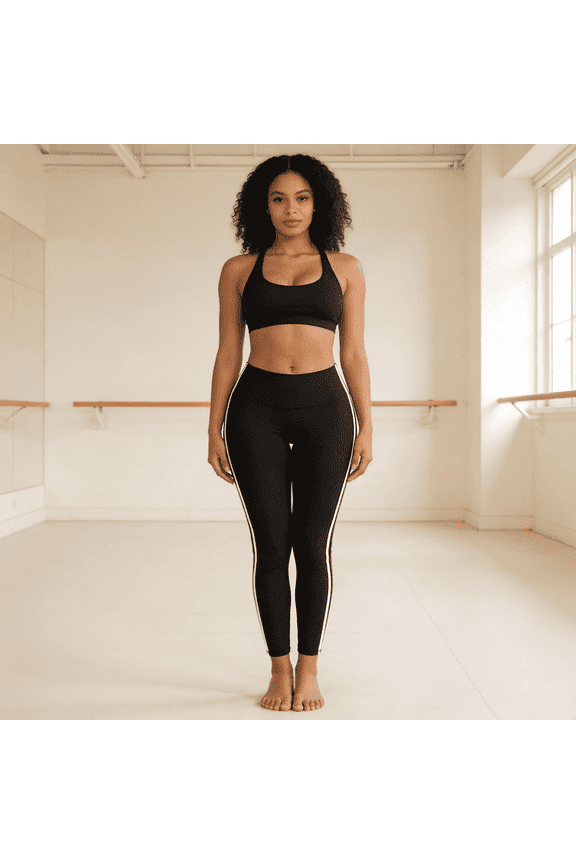 Women’s Black Yoga Pants High Waist Stretch Leggings Breathable Sweat-Wicking