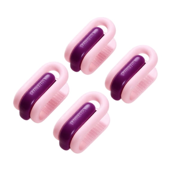 Pinless Comforter Clips, 4 Pack Bed Sheet Grippers No-Needle Design Duvet Cover Holder Fastener Fitted Sheet Clamp Bedroom Organization Bedding Accessory 4 Pcs Purple