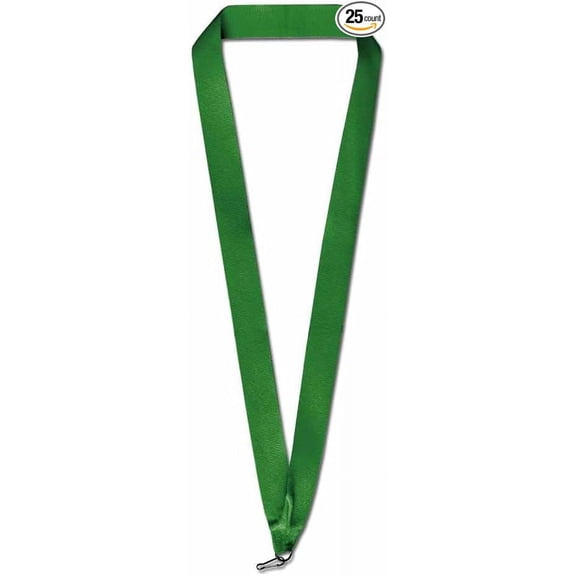 Pinmart Neck Ribbon Lanyards for ID Badges - Green, 10 pack
