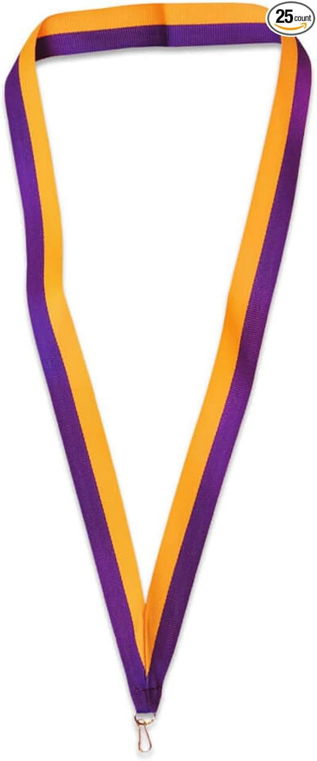 Pinmart Neck Ribbon Lanyards for ID Badges Purple/Gold,10 pack