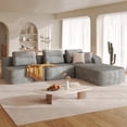 thumbnail image 1 of Pinmoco 111.8" Cloud Sectional Couch for Living Room, L-Shaped Modern Modular Couch with Deep Seat and Side Pockets, Upholstered Couches Boneless Sofa, No Assembly Required, Silver, 1 of 10