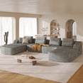 thumbnail image 1 of Pinmoco 149" U-Shaped Sectional Sofa Modern Modular Cloud Couch with Deep Seating Upholstered Sofa for Living Room Bedroom, No Assembly Required, Gray, 1 of 9