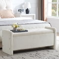 thumbnail image 1 of Pinmoco 44" Upholstered Storage Bench, Wood Frame Entryway Bench with Storage for Bedroom & Living Room, Corduroy Beige, 1 of 8