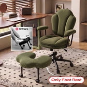 Pinmoco Retrofit Footrest for Office Chair, Height Adjustable, Cushion Attachment, Compatible with Most Mesh and Standard Desk Chairs, Olive green