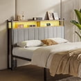 thumbnail image 1 of Pinmoco Headboard for Queen Size Bed with Storage, Linen Upholstered Head Board with LED Light and Charging Station, Gray, Headboard Only(Bed Frame Not Included), 1 of 10