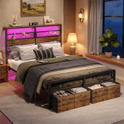 Pinmoco LED Queen Bed Frame with 49.2" High Storag - rated 4.1 stars from 264 reviews