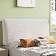 Pinmoco Memory Foam Upholstered Headboard with Height Adjustable and Ergonomic Head Board for Full Bed, Teddy Velvet White