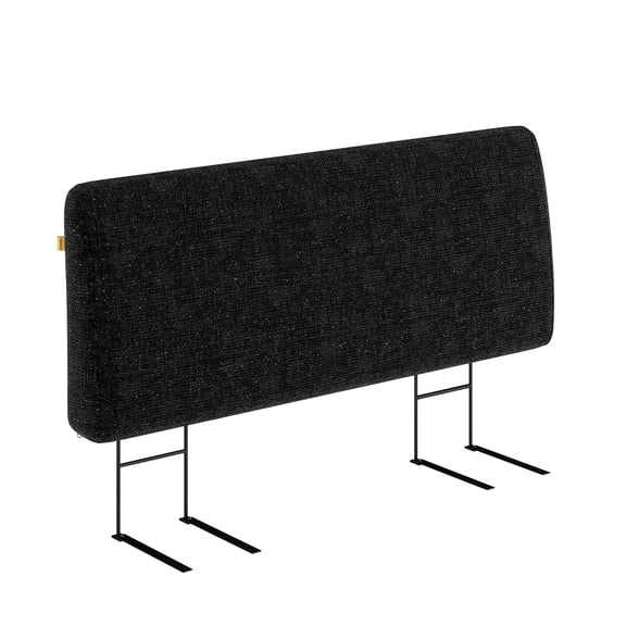 Pinmoco Upholstered Headboard Queen Bed, Height Adjustable and Ergonomic Foam Head Board, Chenille Starry Black