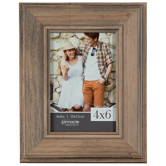 Pinnacle 4" x 6" Brown Wood Pecan Slant Distressed Photo Frame
