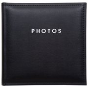 Pinnacle Black Ribbed Flex Faux Leather 2 Up Photo Album, Holds 120 - 4"x6" Photos