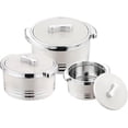 thumbnail image 1 of Pinnacle 3-Piece Insulated Casserole Set 3.7/2.6/1.5 qt Thermal Bowls Stainless Steel, 1 of 9