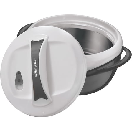 Pinnacle 3.6 Qt Insulated Casserole Dish with Lid – Stainless Steel Thermal Food Serving Bowl Black