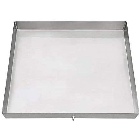 Pinnacle No-Rust Stainless Steel Washing Machine Drip Pan, Heavy Duty Compact Washer Drain Pan Tray with Drain Hole & Hose Adapter, 32 x 30 3/8 inch