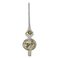 thumbnail image 1 of Pinnacle Peak Trading Clear Gold and Silver Glitter Polish Glass Christmas Tree Topper 14.5 inch, 1 of 7
