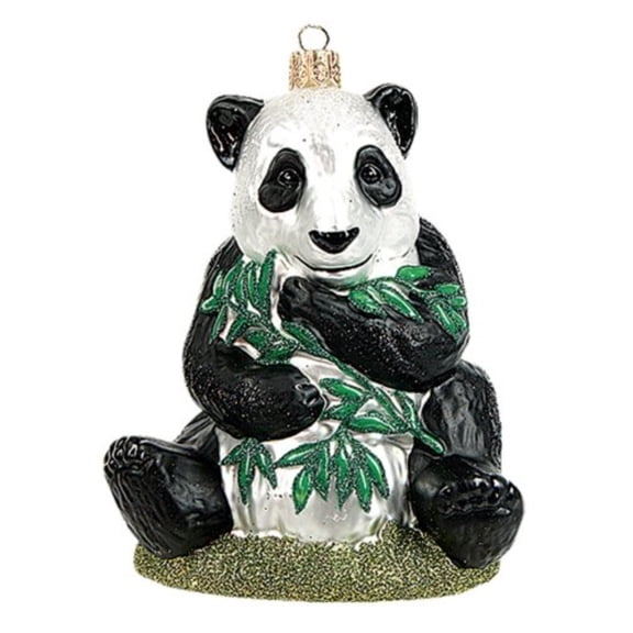 Pinnacle Peak Trading Co Pinnacle Peak Glass Panda Bear Polish Christmas Ornament