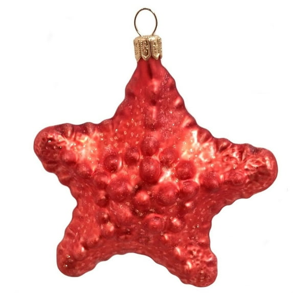 Pinnacle Peak Trading Co Starfish Polish Mouth Blown Glass Christmas Ornament