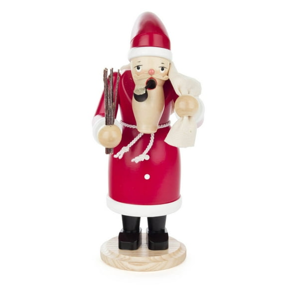 Pinnacle Peak Trading German Wood Smoker Santa Claus Incense Burner 7.6 Inch Red
