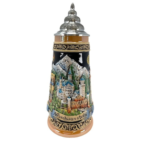 Pinnacle Peak Trading Romantic Road Neuschwanstein Castle Rothenburg Heidelberg German Beer Stein .5 Liter