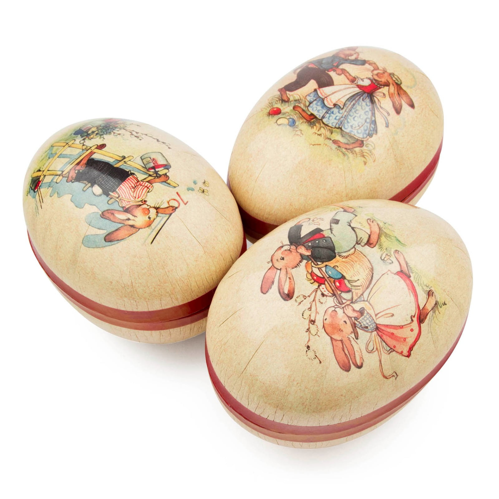 Pinnacle Peak Trading Vintage Look Easter Bunny Rabbit German Paper Mache Fillable Egg