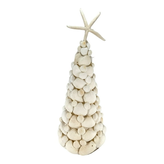 Pinnacle Peak Trading White Sea Shell Tower Figurine with Starfish on Top
