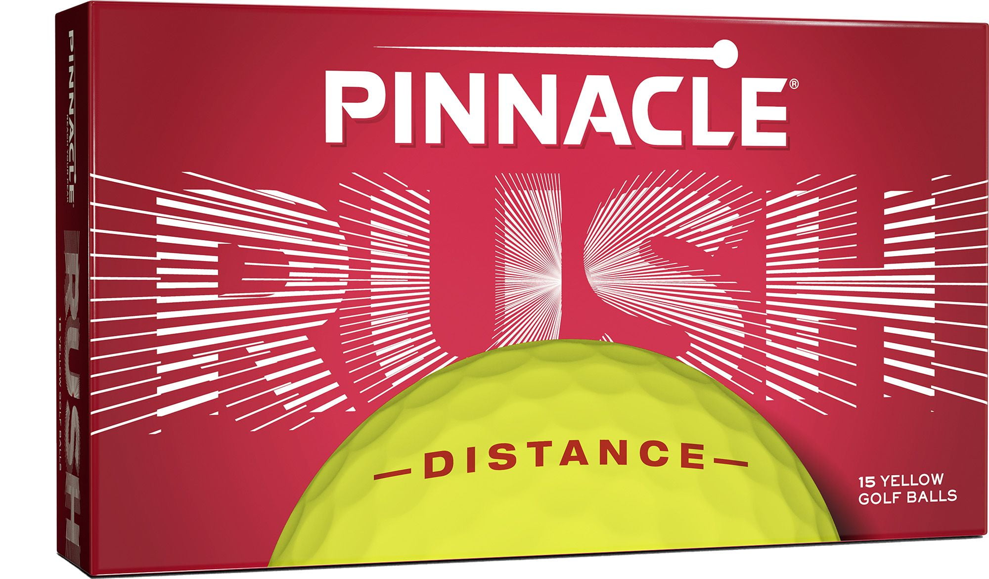 Pinnacle Rush Longer Distance Golf Balls, Yellow, 12 Pack