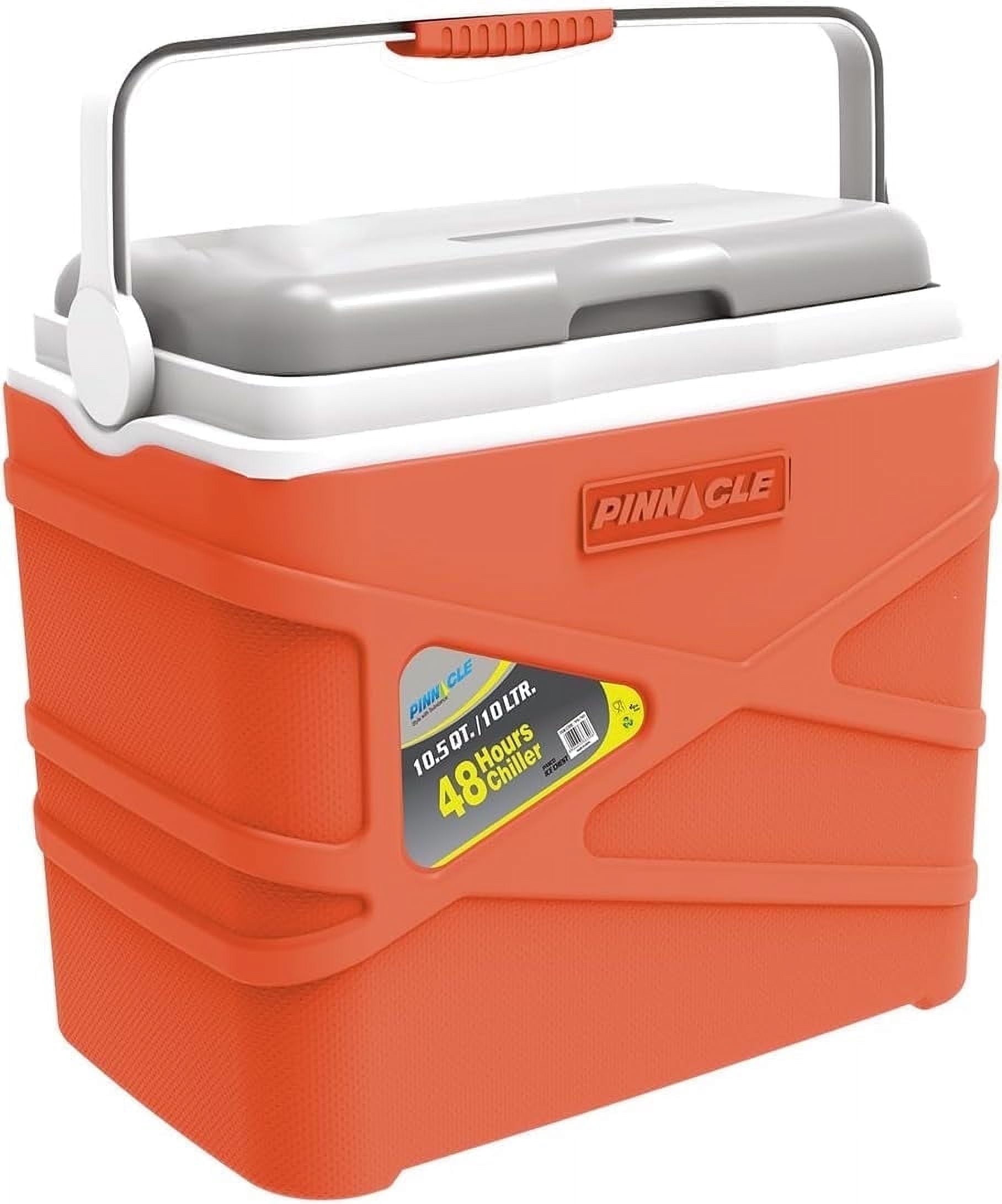 Pinnacle 10 L Insulated Cooler Lunch Box Portable Hard Cooler for Camping - Orange
